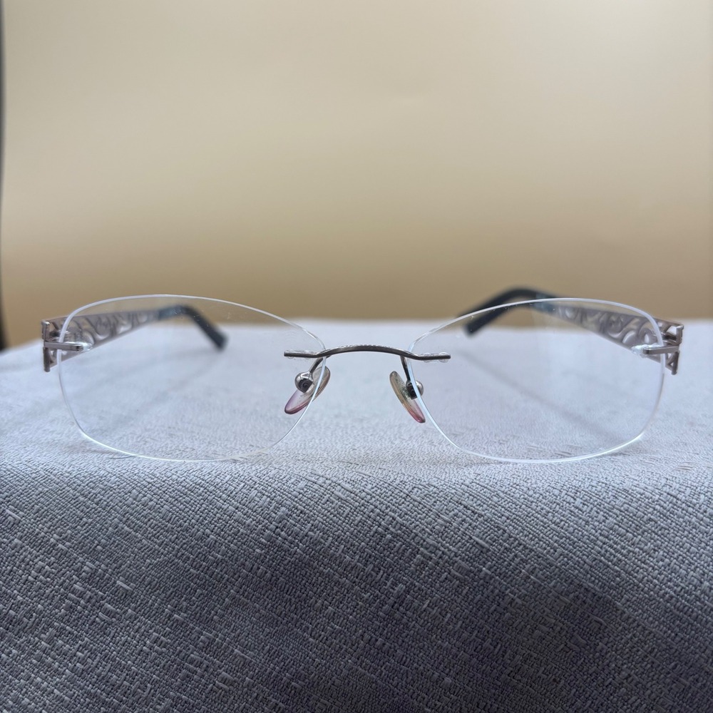 Y2K Office Siren Rimless Filigree Eyeglasses Bronze Brown NR 339 BRN 53-17-135